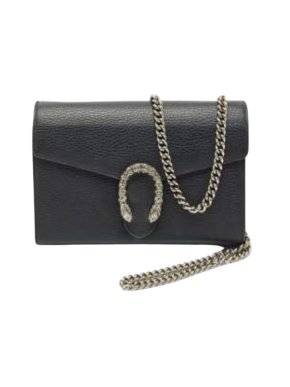 Gucci Black Leather Dionysus Crossbody Bag