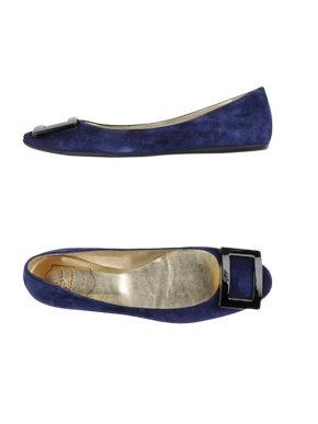 Roger Vivier Navy Suede Flats
