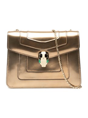 Bvlgari Gold Small Patent Serpenti Forever Crossbody