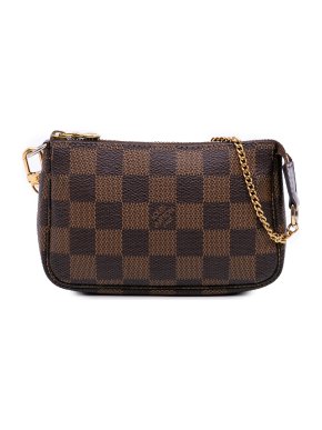 Louis Vuitton Coated Canvas Damier Ebene Mini Pochette Accessoires
