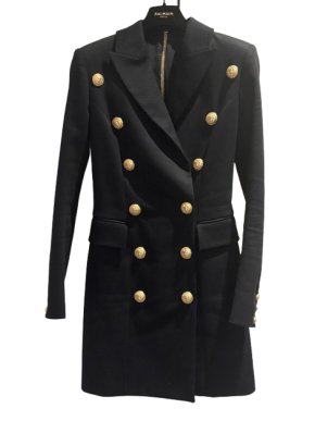 Balmain Black Structured Blazer Dress.