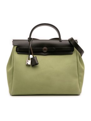 Hermes Pea Green Toile Herbag Zip 31