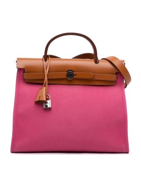 Hermes Pink Toile Herbag Zip 31