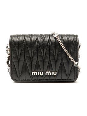 Miu Miu Black Mini Matelasse Nappa Miu Delice Crossbody