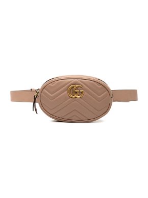 Gucci Beige GG Marmont Matelasse Leather Belt Bag
