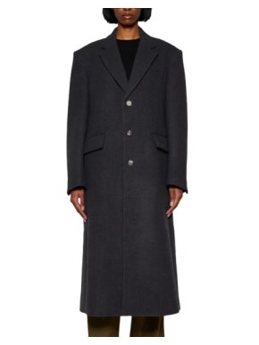 Wardrobe NYC Single Breasted Charcola Grey Coat