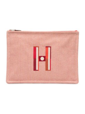 Hermes Red Large H Canvas Faubourg Corner Case