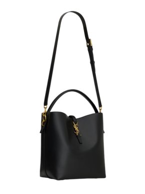 Saint Laurent Black Leather Bucket Bag