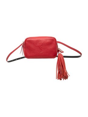 Saint Laurent Red Leather Monogram Lou Belt Bag