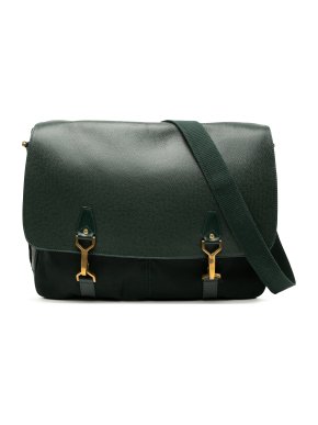 Louis Vuitton Dark Green Taiga Dersou Satchel