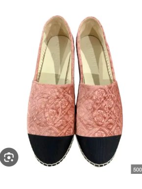 Chanel Pink Velvet Espadrilles