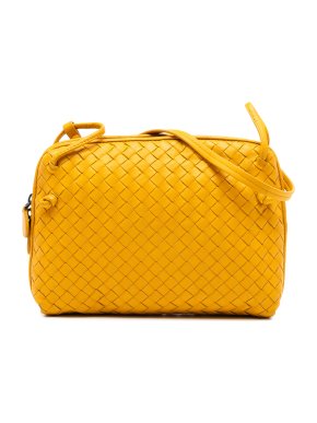Bottega Veneta Yellow Nappa Intrecciato Nodini Crossbody