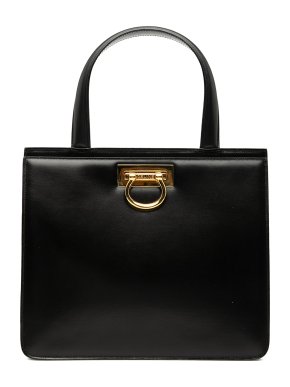 Celine Black Leather Top Handle Bag