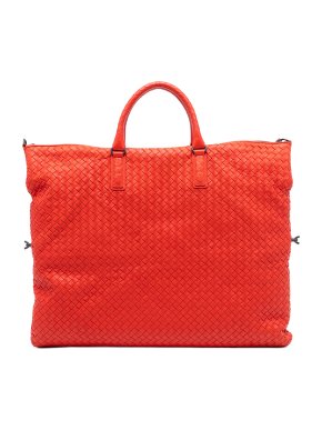 Bottega Veneta Red Maxi Nappa Intrecciato Convertible Tote