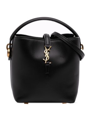 Saint Laurent Black Mini Shiny Calfskin Le 37 Bucket Bag