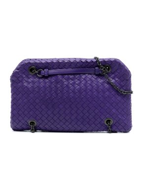 Bottega Veneta Purple Nappa Intrecciato Duo Shoulder Bag