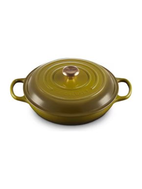 Shallow 30cm Cast Iron Casserole Dish Olive