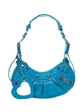 Balenciaga Blue Le Cagole Mock Croc XS  bag