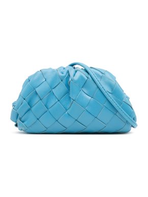Bottega Veneta Blue Nappa Intrecciato The Extra Mini Pouch Crossbody