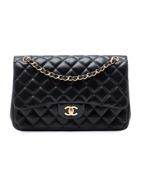 Chanel Black Jumbo Classic Lambskin Double Flap