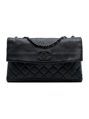 Chanel Black Quilted Calfskin Hamptons Foldover Flap 1