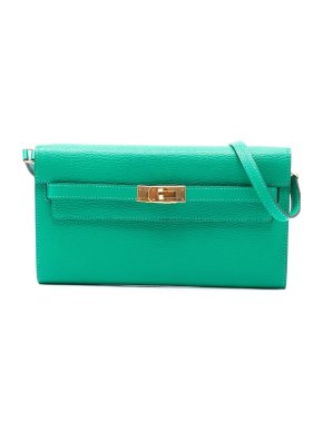 Hermes Menthe Chevre Mysore Kelly To Go Wallet