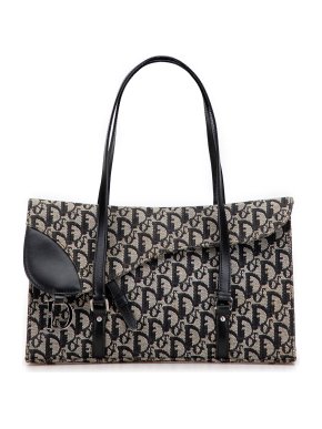 Dior  Blue Diorissimo Trotter Canvas Saddle Shoulder Bag