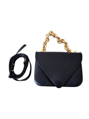 Bottega Veneta Black Leather Mount Cross Body Bag