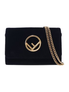Fendi Black Velvet F is Fendi Kan I Wallet on Chain