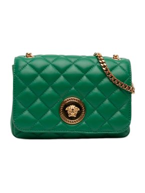 Versace Green Small Quilted Nappa Medusa Chain Crossbody