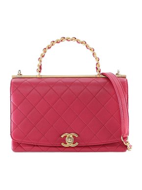 Chanel Red Medium Quilted Lambskin La Parisienne Flap