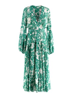 Alexis Green Floral Midi Dress