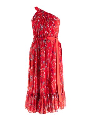 Alexis Pleated One-Shoulder Floral Dress