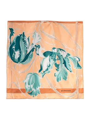 Balenciaga Floral-Print Silk Scarf