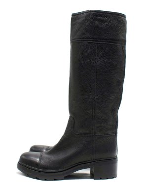 Prada Tall Black Leather Boots 1