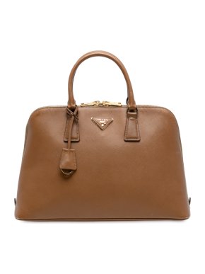 Prada Tan Large Saffiano Lux Promenade Satchel