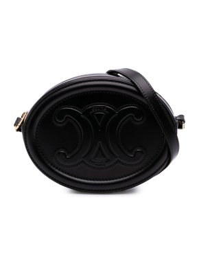 Celine Black Small Calfskin Cuir Triomphe Oval Crossbody