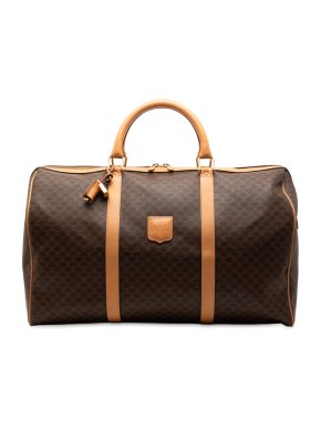 Celine Coated Canvas Macadam Coated Canvas Travel Bag