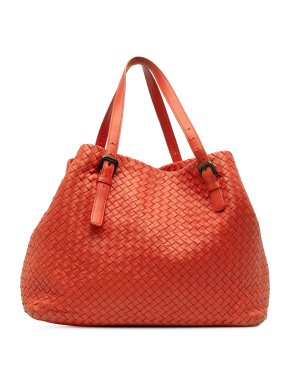 Bottega Veneta Red Large Nappa Intrecciato Cesta Tote