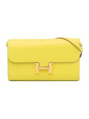 Hermes Lime Evercolor Constance Wallet To Go