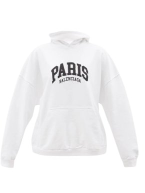 Balenciaga White Cotton Hoodie