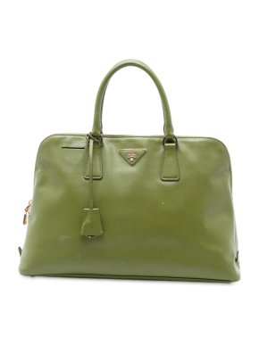 Prada Green Large Saffiano Lux Promenade Satchel