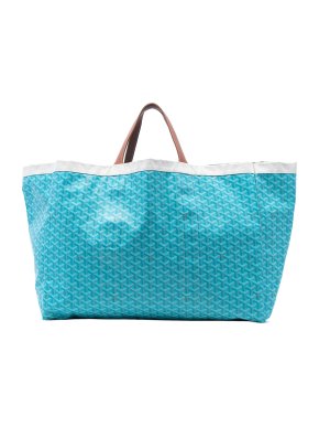 Goyard Blue Goyardine Reversible Belharra Tote