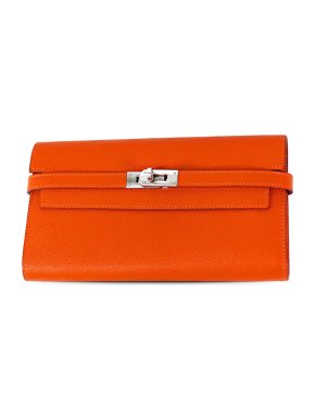 Hermes Orange Epsom Kelly Longue Wallet