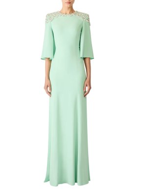 Jenny Packham Daze Minimal Gown Sculpted Sleeves