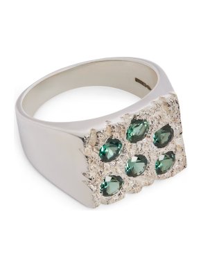 Bleue Burnham  Sterling Silver Rose Garden Signet Ring