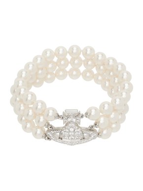 Vivienne Westwood Graziella Three Row Faux-Pearl Bracelet