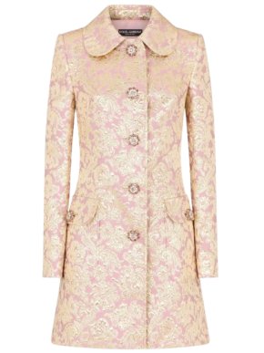 Dolce & Gabbana JGold Rose acquard Crystal Button Coat