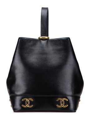Chanel Black Triple CC Lambskin Bucket Bag