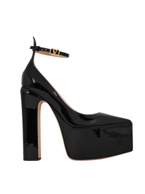 Valentino Black Patent Tan Go Heels